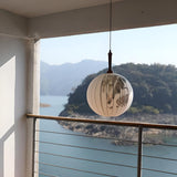 Traditional Round Paper Lantern Globe Pendant Light Image - 5