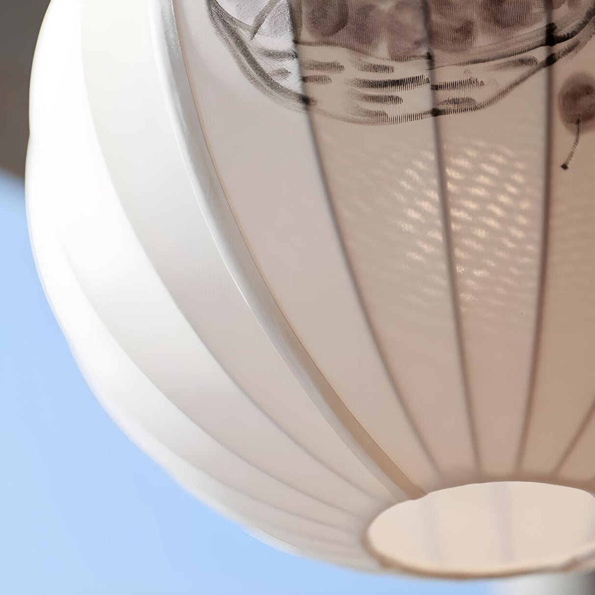 Traditional Round Paper Lantern Globe Pendant Light Image - 7