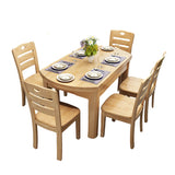 Traditional Round Rubberwood Dining Table Extension Image - 8