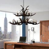 Traditional Rustic Resin Antler Candle Pendant Chandelier Image - 8