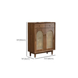 Traditional Rustic Wooden Shoe Cabinet Brown Large Storage Image - 19