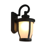 Traditional Scrolled Arm Black Metal External Wall Lamp Image - 2