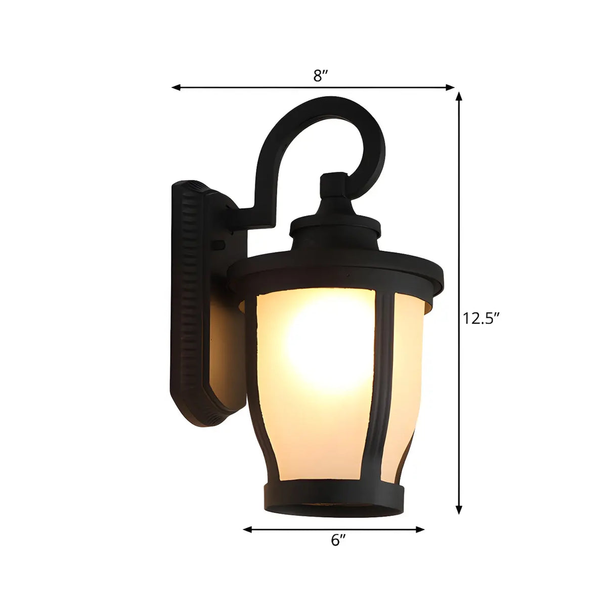 Traditional Scrolled Arm Black Metal External Wall Lamp 