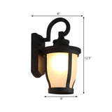 Traditional Scrolled Arm Black Metal External Wall Lamp #size