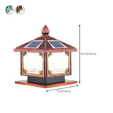 Traditional Square Building Solar Outdoor Pillar Table Lamp #size