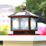 Traditional Square Building Solar Outdoor Pillar Table Lamp Image - 4