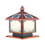 Traditional Square Building Solar Outdoor Pillar Table Lamp Image - 5