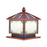 Traditional Square Building Solar Outdoor Pillar Table Lamp Image - 7