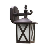 Traditional Square Glass Exterior Dark Coffee Wall Light Image - 2