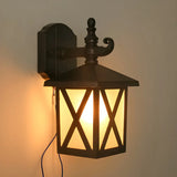 Traditional Square Glass Exterior Dark Coffee Wall Light Image - 3