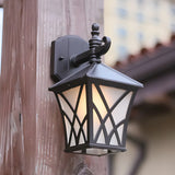 Traditional Square Glass Exterior Dark Coffee Wall Light Image - 4