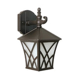 Traditional Square Glass Exterior Dark Coffee Wall Light Image - 7