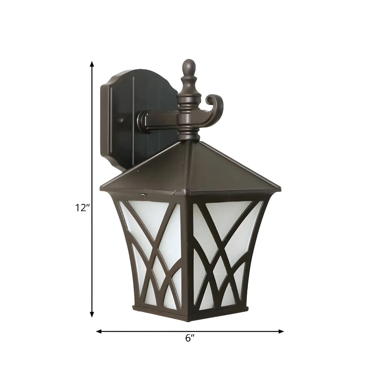 Traditional Square Glass Exterior Dark Coffee Wall Light 