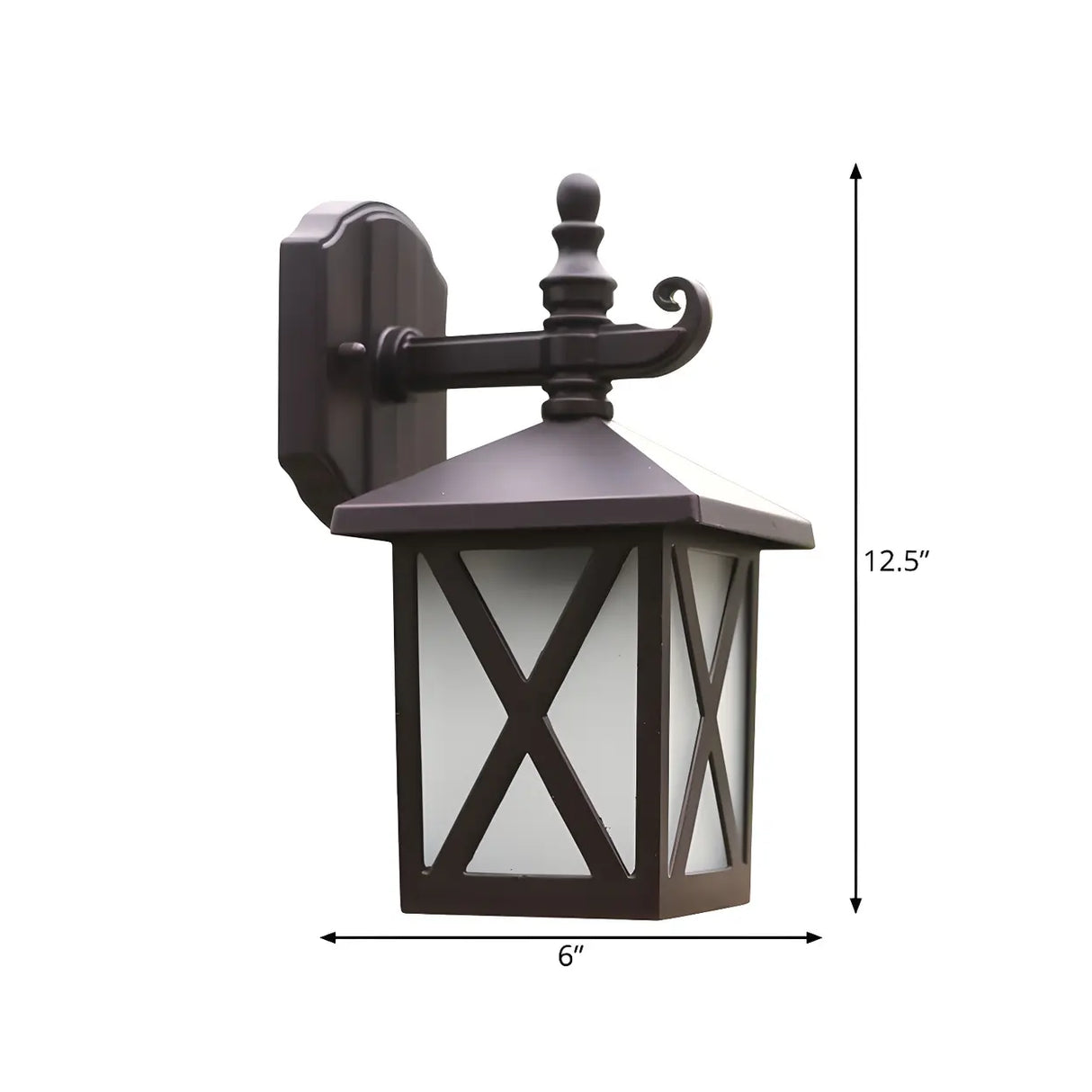 Traditional Square Glass Exterior Dark Coffee Wall Light Image - 9