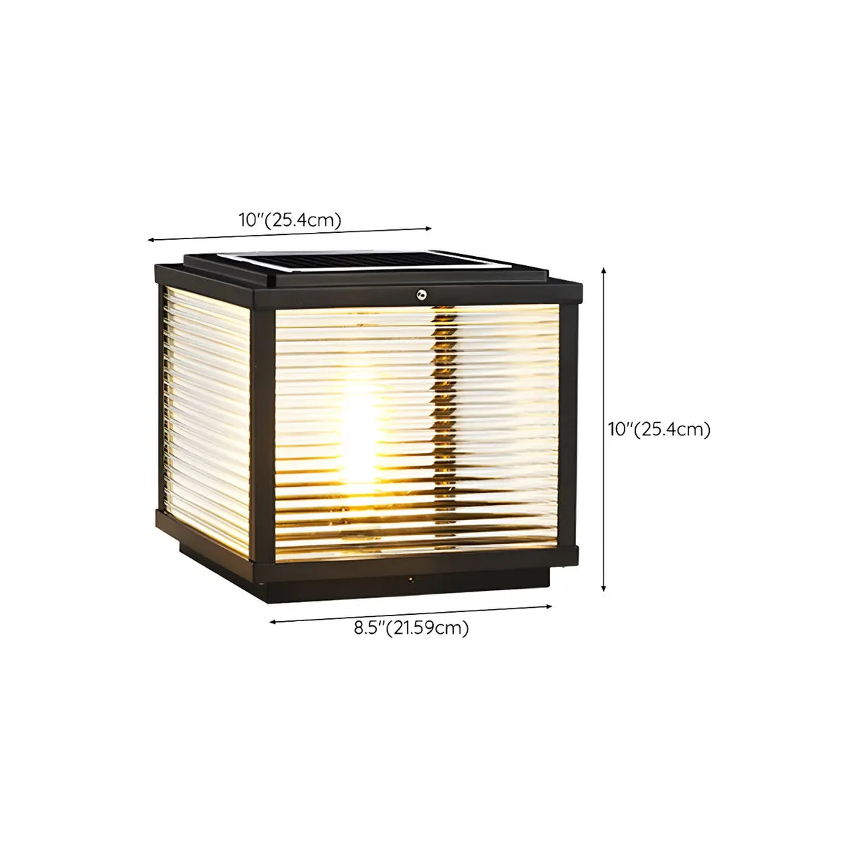 Traditional Square Solar Lantern Black Outdoor Lamp Image - 30