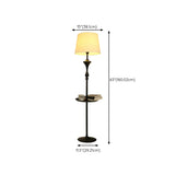 Traditional Standing Barrel Side Table Floor Lamp #size