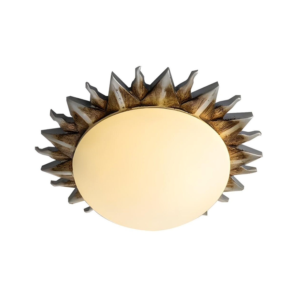 Traditional Sunburst Glass Flush Mount Ceiling Light Image - 3