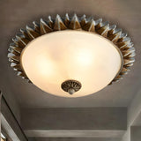 Traditional Sunburst Glass Flush Mount Ceiling Light Image - 7