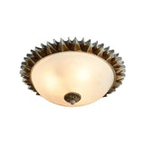 Traditional Sunburst Glass Flush Mount Ceiling Light Image - 8