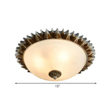 Traditional Sunburst Glass Flush Mount Ceiling Light Image - 9