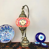 Traditional Turkish Gooseneck Stained Glass Table Lamp Image - 14