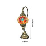 Traditional Turkish Gooseneck Stained Glass Table Lamp #size