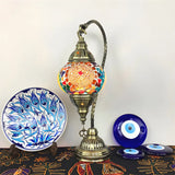 Traditional Turkish Gooseneck Stained Glass Table Lamp Image - 4