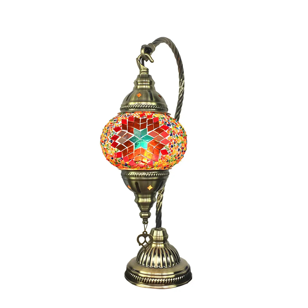 Traditional Turkish Gooseneck Stained Glass Table Lamp Image - 7