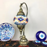 Traditional Turkish Gooseneck Stained Glass Table Lamp Image - 9