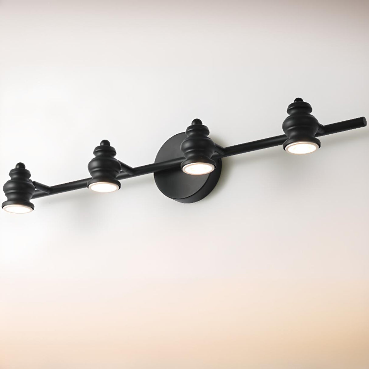 Traditional White 4-Light Bathroom Light Vanity Fixture  Image - 10