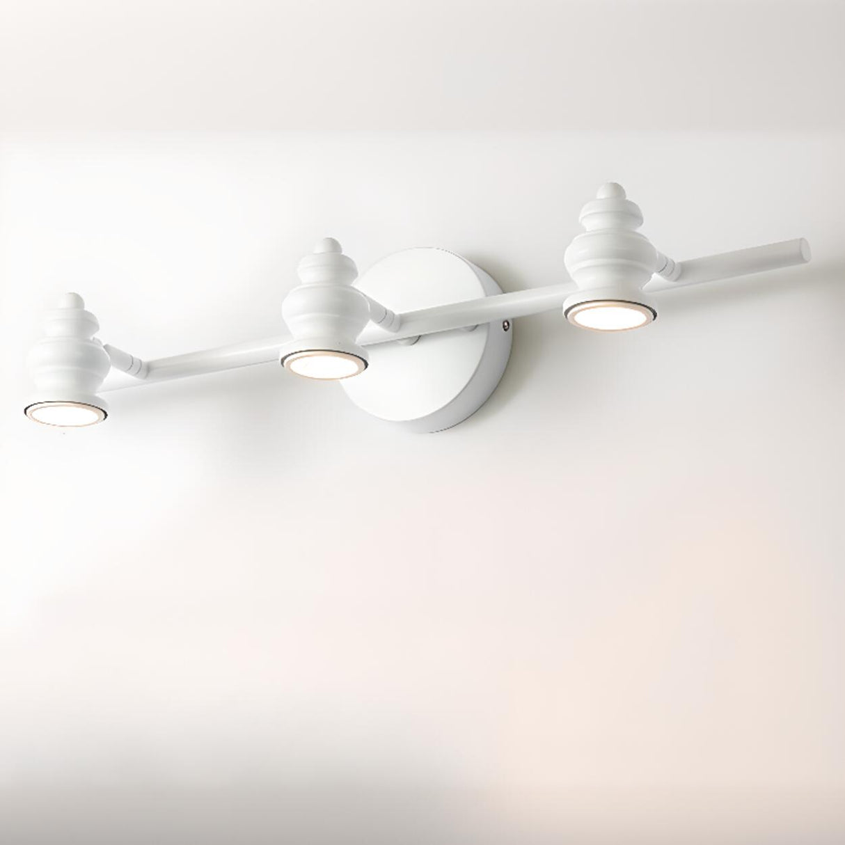 Traditional White 4-Light Bathroom Light Vanity Fixture  Image - 8