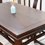 Traditional Wood Rectangle Dining Set with 6 Chairs Image - 11