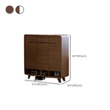 Traditional Wooden Entryway Brown Cabinet Shoe Storage Image - 36