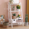 Trapezoid Wood Drawers 3 Tier Floor Storage Plant Stand Image - 2