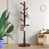 Tree Freestanding Wood Hallway Brown Tall Coat Rack Image - 1