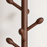 Tree Freestanding Wood Hallway Brown Tall Coat Rack Image - 10