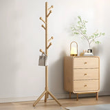 Tree Freestanding Wood Hallway Brown Tall Coat Rack Image - 12