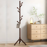 Tree Freestanding Wood Hallway Brown Tall Coat Rack Image - 16