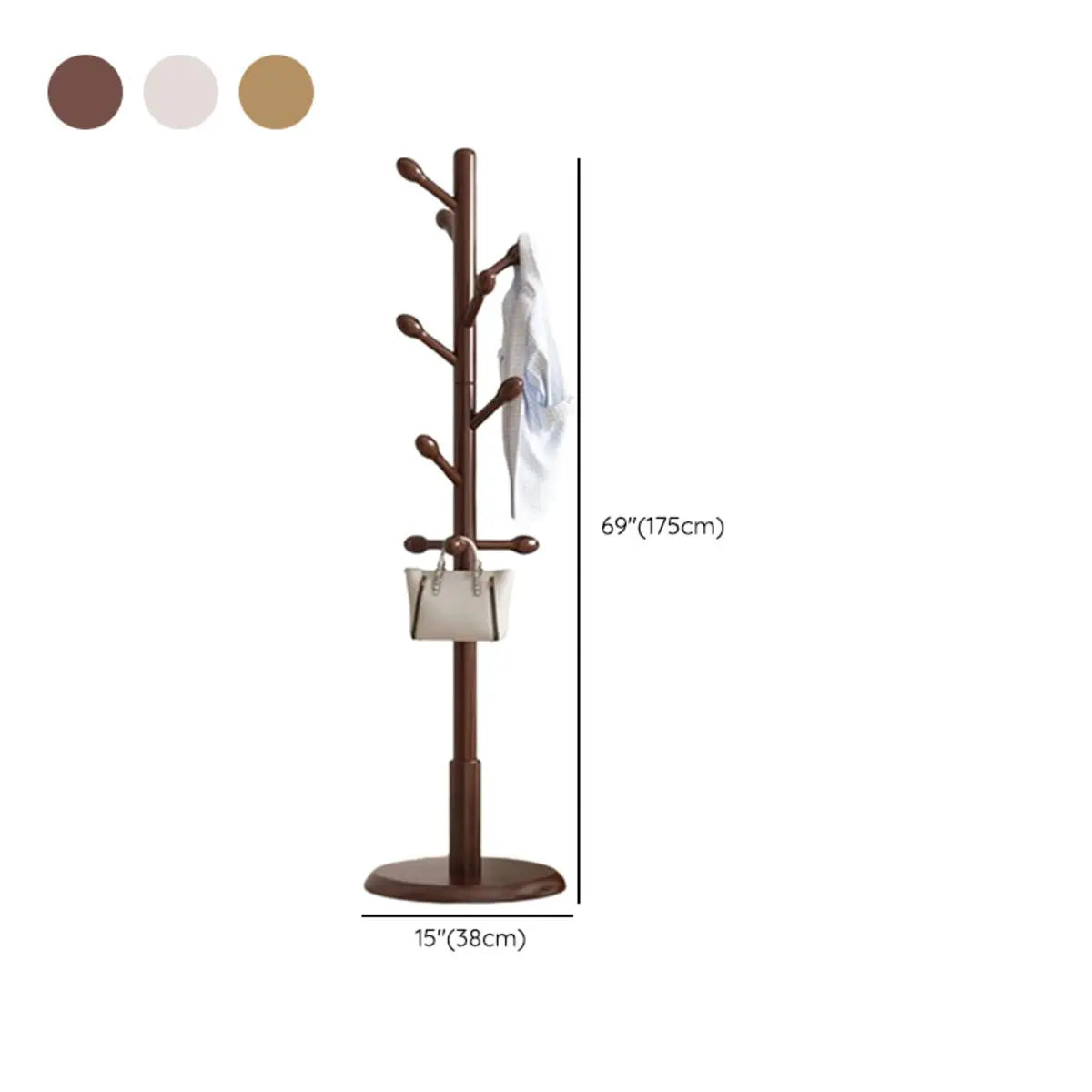 Tree Freestanding Wood Hallway Brown Tall Coat Rack Image - 27