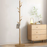 Tree Freestanding Wood Hallway Brown Tall Coat Rack Image - 7