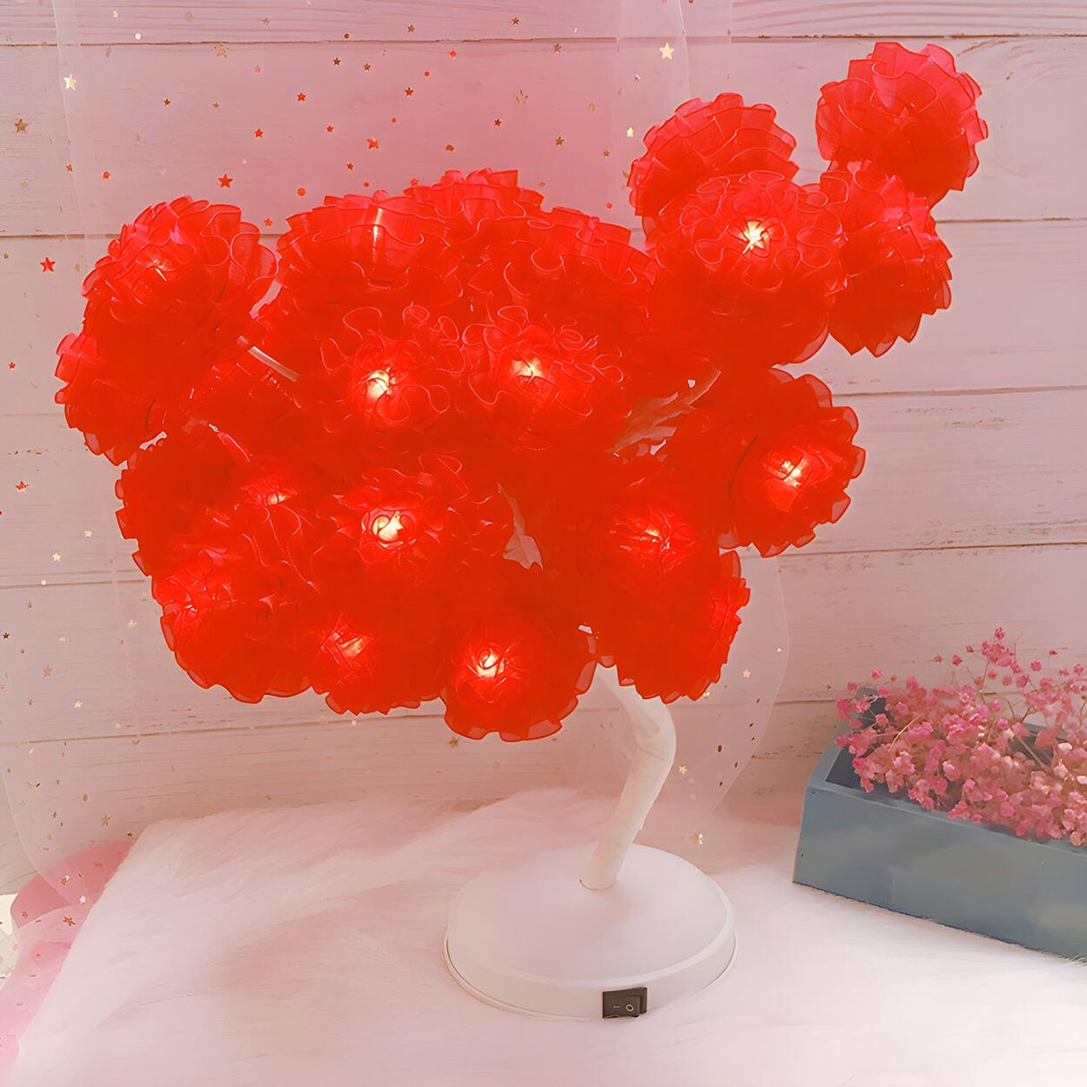 Tree-Shaped Floral Plastic Modern Decor LED Night Light Image - 11