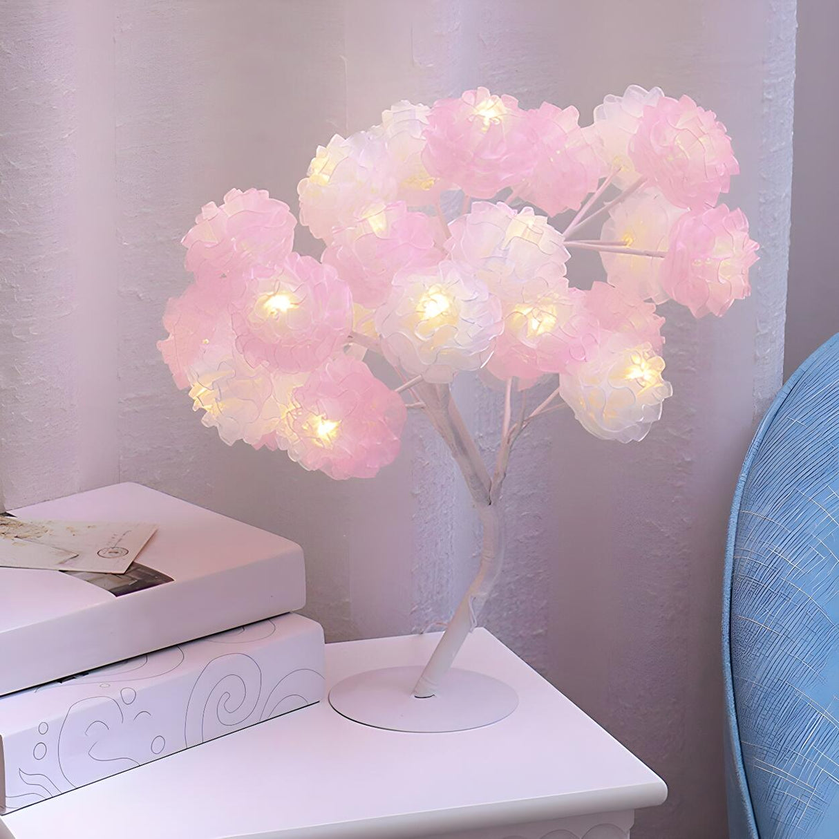 Tree-Shaped Floral Plastic Modern Decor LED Night Light Image - 4