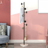 Tree-Shaped Gold Alloy Hooks Coat Rack with Marble Base Image - 10