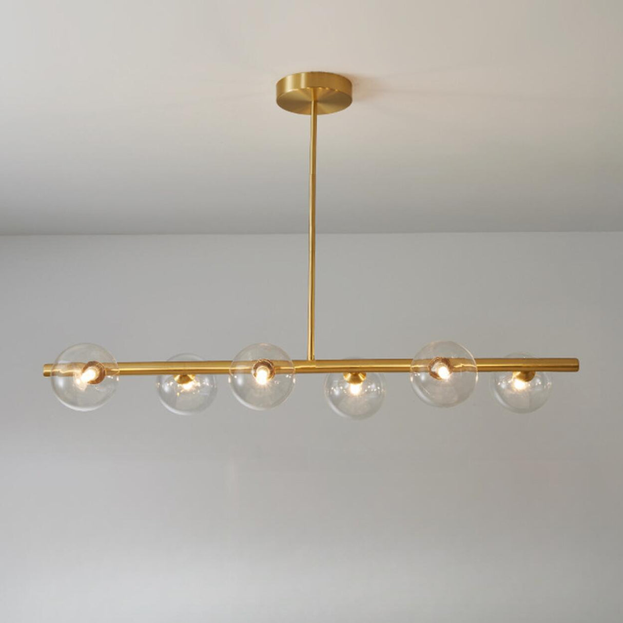 Trendy 6-Light Linear and Globe Island Hanging Light Image - 11