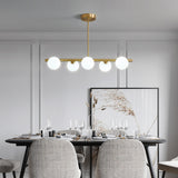 Trendy 6-Light Linear and Globe Island Hanging Light Image - 3