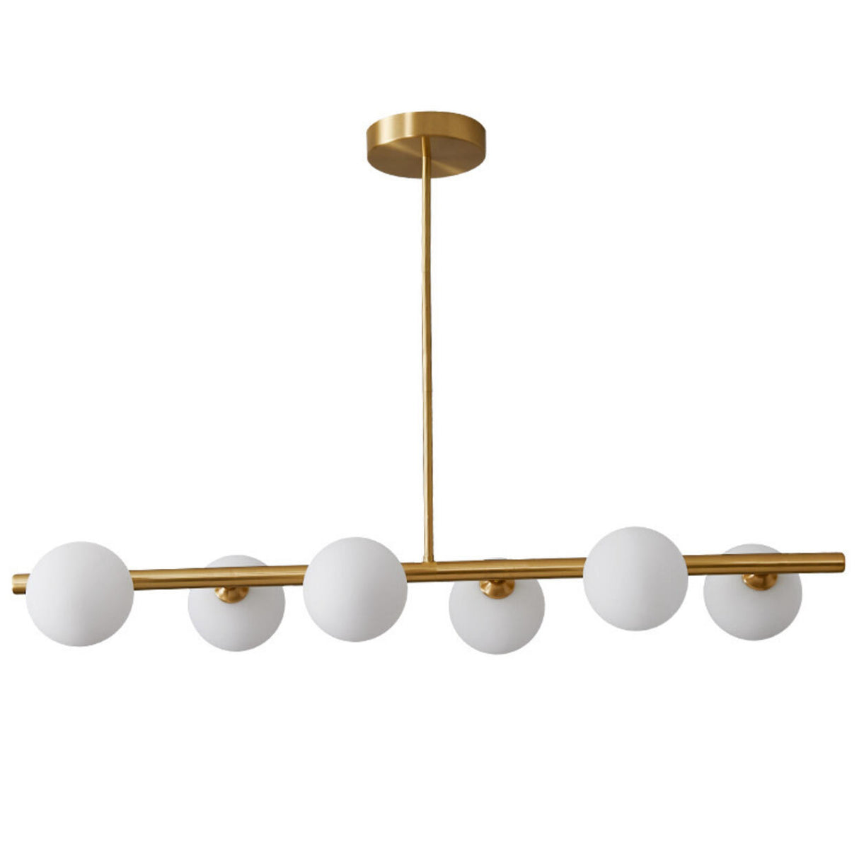 Trendy 6-Light Linear and Globe Island Hanging Light Image - 5