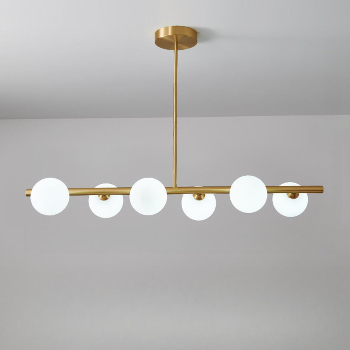 Trendy 6-Light Linear and Globe Island Hanging Light Image - 8