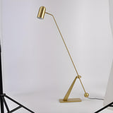 Trendy Adjustable Cylinder Gold Metal LED Floor Lamp Image - 11