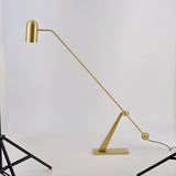 Trendy Adjustable Cylinder Gold Metal LED Floor Lamp Image - 12