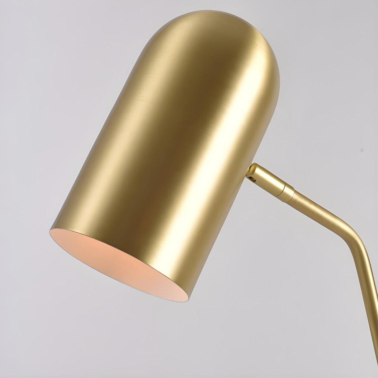 Trendy Adjustable Cylinder Gold Metal LED Floor Lamp Image - 4